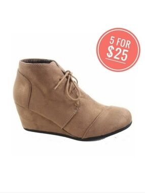 🔴5/$25 NEW! Forever Patricia-01 Faux Suede Lace Up Ankle Booties